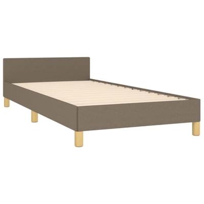 Bedframe met hoofdeinde zonder matras 90x190 cm stof taupe