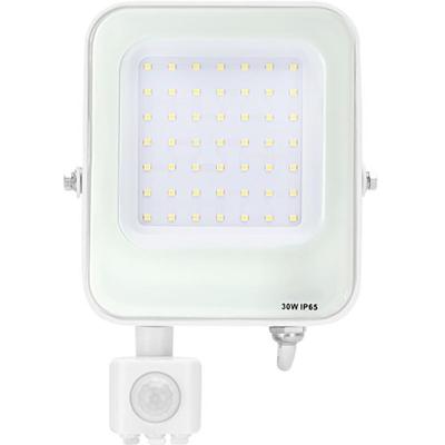 LED Bouwlamp met Bewegingssensor 30W - Helder Wit 6500K - IP65 Waterdicht