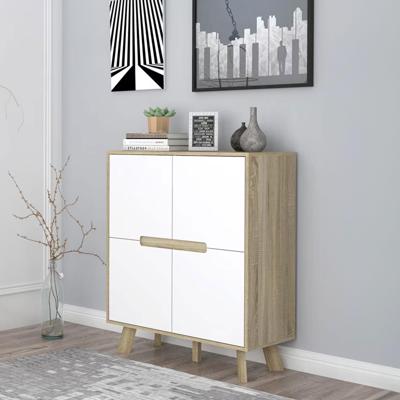 Artistiq Opbergkast 'Gonzalo' 102 x 80cm, kleur Naturel / Wit Artistiq Opbergkast 'Gonzalo' 102 x 80cm, kleur Naturel / Wit