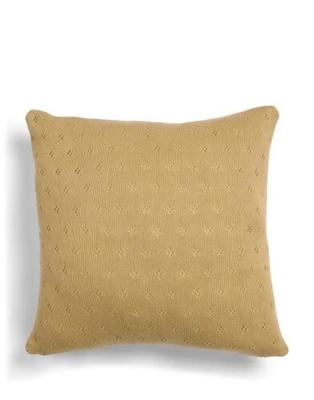 Essenza Essenza knitted Ajour cushion Fern yellow 50x50