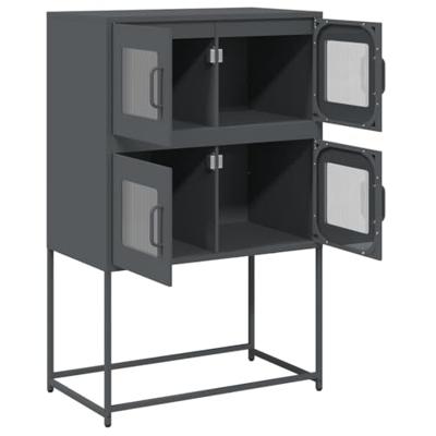 Hoge kast 68x39x107 cm staal antracietkleurig