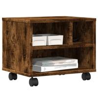 VidaXL Printerkastje met wielen 41x32x34,5 cm gerookt eikenkleurig - thumbnail