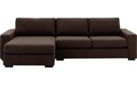 Goossens Hoekbank Lucca Met Chaise Longue bruin, stof, 2,5-zits, stijlvol landelijk met chaise longue links - thumbnail