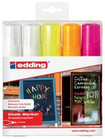 Edding 4090 Krijtmarker Wit, Wit, Neon-geel, Neon-oranje, Neon-pink 4 mm, 15 mm - thumbnail