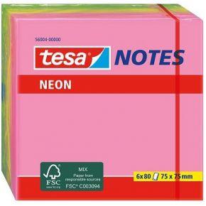 tesa Plaknotitie 56004-00-00 75 mm x 75 mm Pink, Geel, Groen 480 vellen