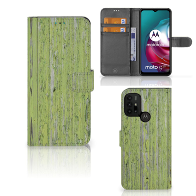 Motorola Moto G10 | G20 | G30 | Book Style Case | Green Wood