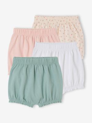Set van 4 meisjesshorts voor pasgeborene lichtroze
