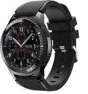 Siliconen sportbandje - Zwart - Geschikt voor Samsung Galaxy Watch 3 (45mm) - Galaxy Watch 46mm - Samsung Gear S3 Classic & Frontier Siliconen sportbandje - Zwart - Geschikt voor Samsung Galaxy Watch 3 (45mm) - Galaxy Watch 46mm - Samsung Gear S3 Classic & Frontier