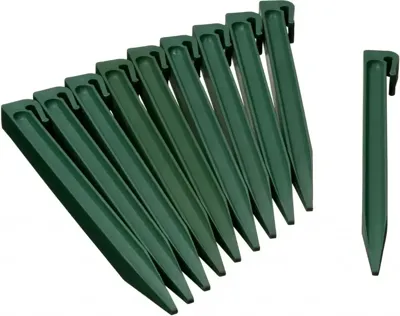 Grondpennen voor borderranden groen H26,7x1,9x1,8 cm set 10 stuks Nature - Nature