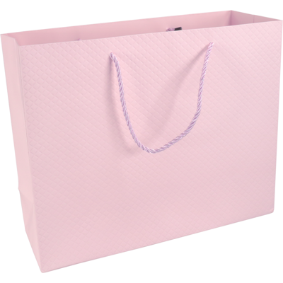 Tas | Papier | embossed | 26x 12x32cm | draagtas | pastelroze | 40 stuks