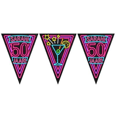 Paperdreams neon party vlag sarah