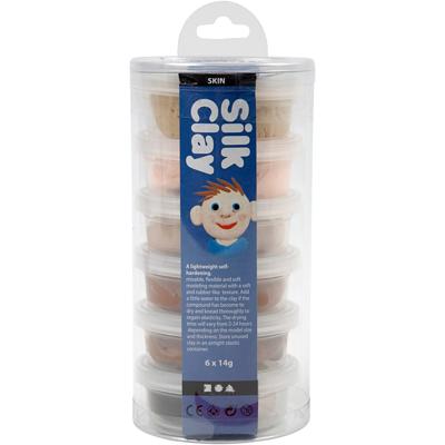 Creativ Company Silk clay, huidskleur, 6dlg. - thumbnail