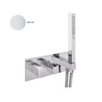 Inbouw Douchekraan Sanimex Giulini Thermostatisch 1-Uitgang Vierkant Incl. Handdouche En BOX Inbouwdeel Mat Wit Sanimex - thumbnail