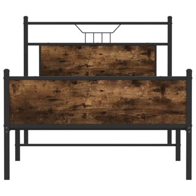 Bedframe zonder matras hout gerookt eikenkleurig 100x190 cm Bedframe zonder matras hout gerookt eikenkleurig 100x190 cm