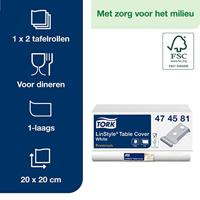 Tafellaken Tork Linstyle Premium 120cmx20m wit 474581 | 2 stuks - thumbnail