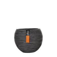 Vaas bol Rib 23x19 Zwart Capi Europe - Capi europe - thumbnail