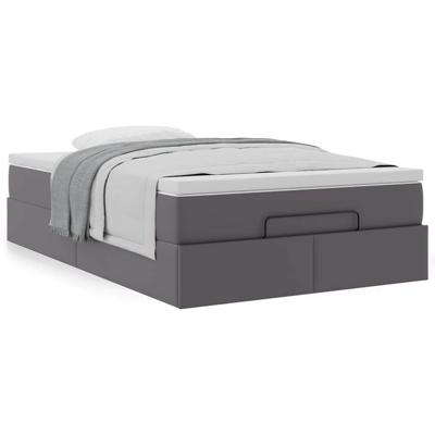 Ottoman bed met matras 120x190 cm kunstleer grijs