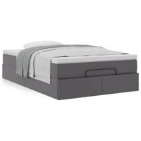 Ottoman bed met matras 120x190 cm kunstleer grijs - thumbnail