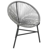 VidaXL Tuinmaanstoel poly rattan grijs - thumbnail