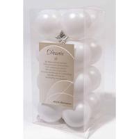 16 Kerstballen plastic mat 40mm winterwit KSD - Ksd - thumbnail