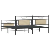 Bedframe zonder matras metaal sonoma eikenkleurig 160x200 cm - thumbnail
