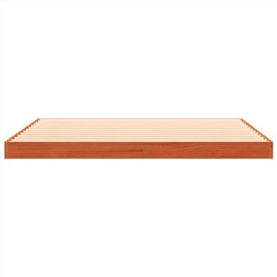 Bedframe massief grenenhout wasbruin 140x190 cm