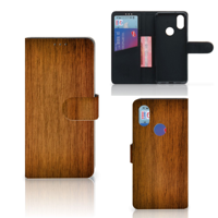 Xiaomi Mi A2 Book Style Case Donker Hout - thumbnail