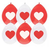 Ballonnen Rood/Wit Met Hart - thumbnail