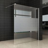 Douchewand 140X200 cm 8 mm Met Schaamband Nano Glas Aqua Splash - thumbnail