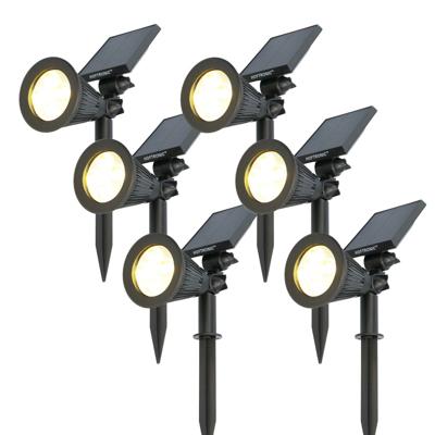 Set van 6 Bend PIR solar prikspots - Bewegingssensor en schemerschakelaar - 3000K warm wit - 2 lichtstanden - 300 lumen - 6-9 uur brandtijd - IP65 waterdicht