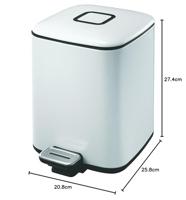 EKO Vepa Bins Regent Pedaalemmer 6L Wit - thumbnail