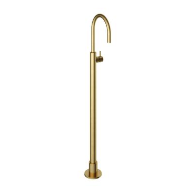 Vrijstaande Wastafelmengkraan Hotbath Cobber 1-hendel Gebogen 121 cm Geborsteld Messing PVD