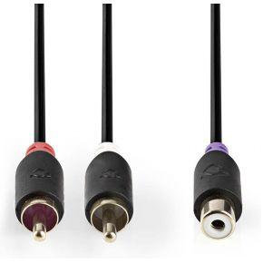 Nedis CABW24020AT02 Subwooferkabel 2x Rca Male - Rca Female 0,2 M Antraciet