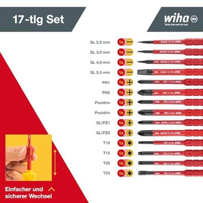 Wiha Schroevendraaierset | 17-delig | met omkeerklingen VDE geïsoleerd | 1 stuk - 36068 - 36068 - thumbnail