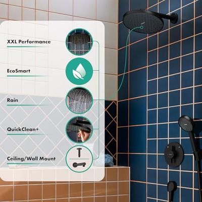 hansgrohe Activera S hoofddouche 240 - 1jet - EcoSmart - mat zwart 28056670 hansgrohe Activera S hoofddouche 240 - 1jet - EcoSmart - mat zwart 28056670