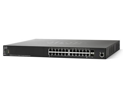 CISCO SG550XG-24T Stackable Managed Switch, 24x 10Gigabit 10GBase-T, 2x 10Gigabit SFP+ (combo met 10GBase-T), 1xGigabit management
