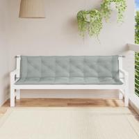 Tuinbankkussens 2 st 200x50x7 cm stof gemleerd lichtgrijs - thumbnail