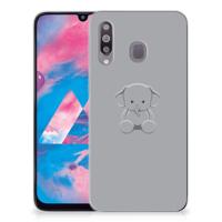 Samsung Galaxy M30 Telefoonhoesje met Naam Grijs Baby Olifant - thumbnail