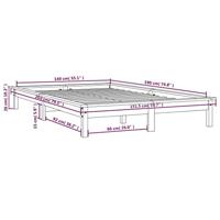Bedframe massief grenenhout honingbruin 140x190 cm - thumbnail