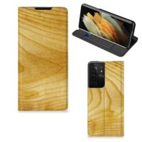 Samsung Galaxy S21 Ultra Book | Wallet Case | Licht Hout - thumbnail