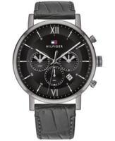 Tommy Hilfiger chronograaf Herenhorlogemet grijze leren band, 44 mm - thumbnail