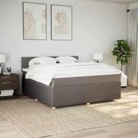 Boxspring met matras stof taupe 180x200 cm - thumbnail