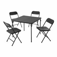 Tafel met vier stoelen Redcliffs Zwart Opvouwbaar - thumbnail