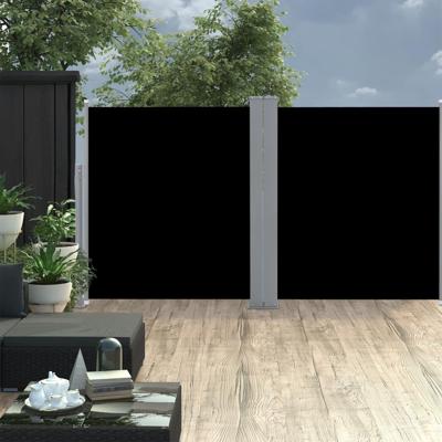 Windscherm uittrekbaar 160x600 cm zwart Windscherm uittrekbaar 160x600 cm zwart