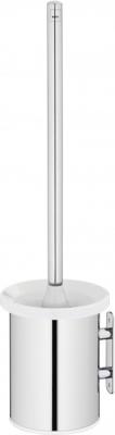 Kela toiletborstel wandhouder Alor 45 x 11,5 cm RVS zilver/wit