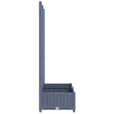 VidaXL Plantenbak met latwerk 80x40x121,5 cm polypropeen donkergrijs