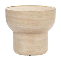 Zuiver Ovale Bijzettafel 'Noble' Travertinlook, 50 x 42cm - thumbnail