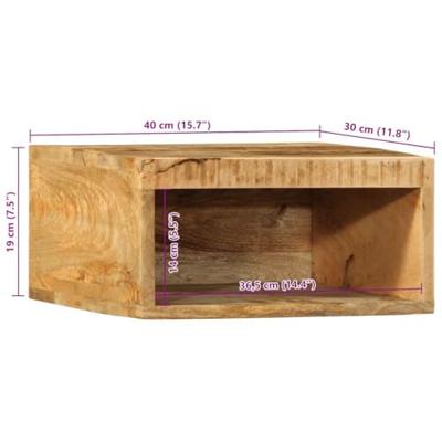 Tv-wandmeubelen 2 st massief ruw mangohout