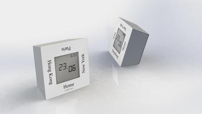 NeXtime NE-5190WI Alarmklok 7,4x4x7,4cm Metaal, Wit, &apos;Turn4Time&apos;