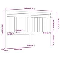 Hoofdbord 146x4x100 cm massief grenenhout wit - thumbnail